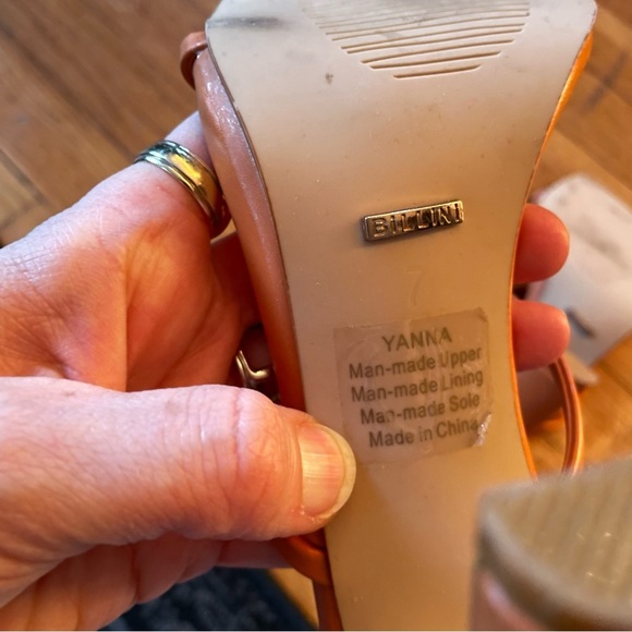 Billini Orange Yanna Strappy Block Heels in Papaya sz 7.5 - Picture 7 of 7